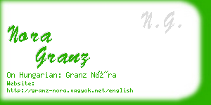 nora granz business card